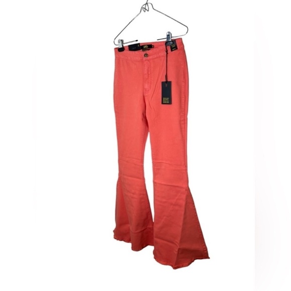 Lucky & Blessed Women's High Rise Coral Flare Jeans - Picture 3 of 9